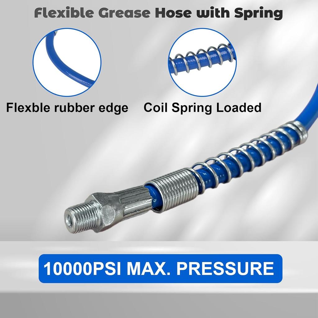 9PCS Grease Accessory Kit, Grease Coupler With Double Handles Coupler,90°Grease Coupler Adapter,Recessed Fitting Adapter,2 Needle Nozzles,3 Zerk