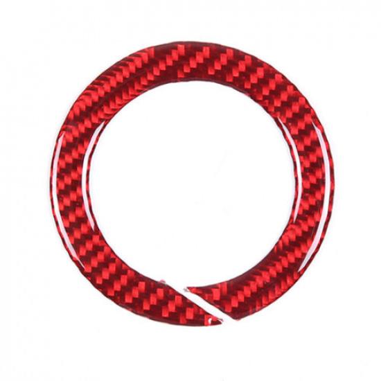Red Soft Carbon Steering Wheel Emblem Ring Trim For BMW 5 Series G60 i5 2024+