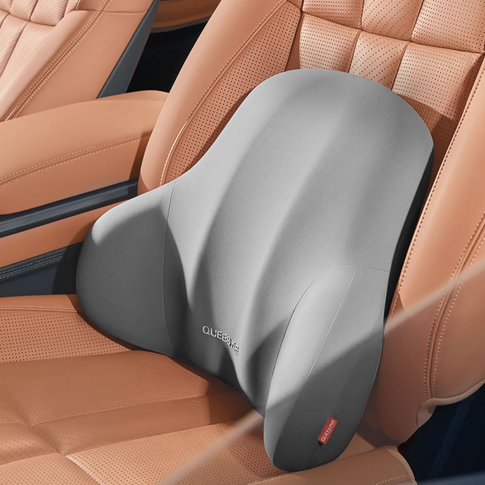 for Car Lumbar Support Cushion with Headrest and Cervical Support for Lower Back Pain Memory Foam Backrest with Memory Cotton Easy Perfect for Long