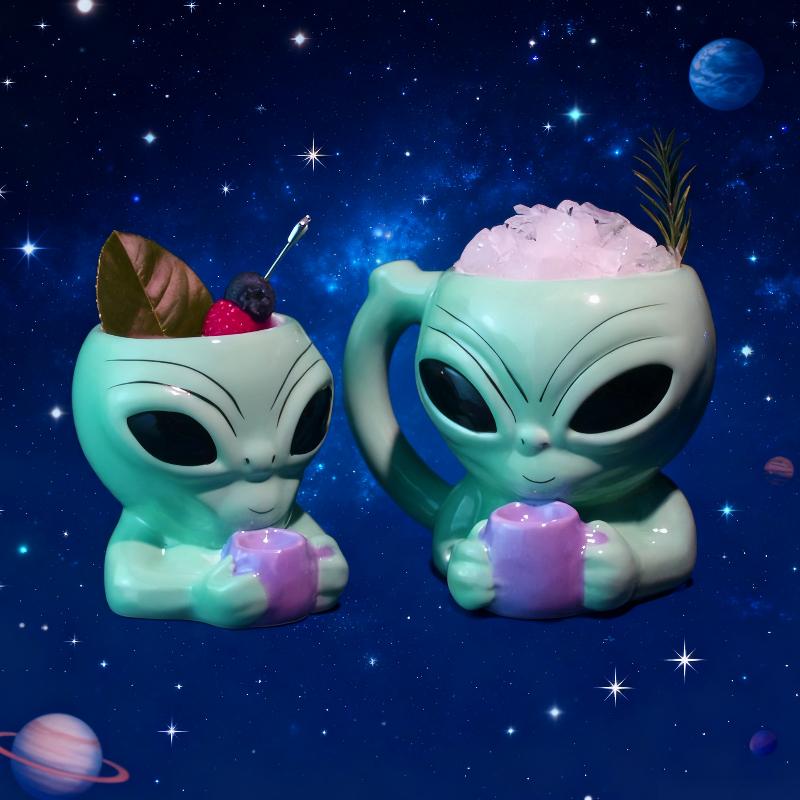 TIKI Cup Home Decor Creative Alien Ornament Bar Ceramic Wine Cup Halloween Cocktail Mug Drinkware Home Decoration Christmas Gift