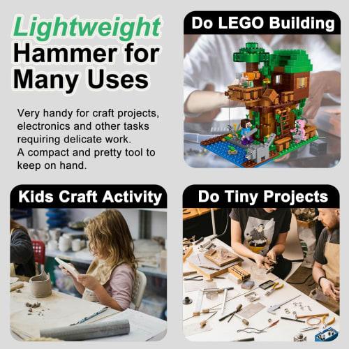 Lightweight Hammer, Small Craft Mallet for Jewelry Making, Toy Building Projects, Clocks, Woodworking, DIY, Leather