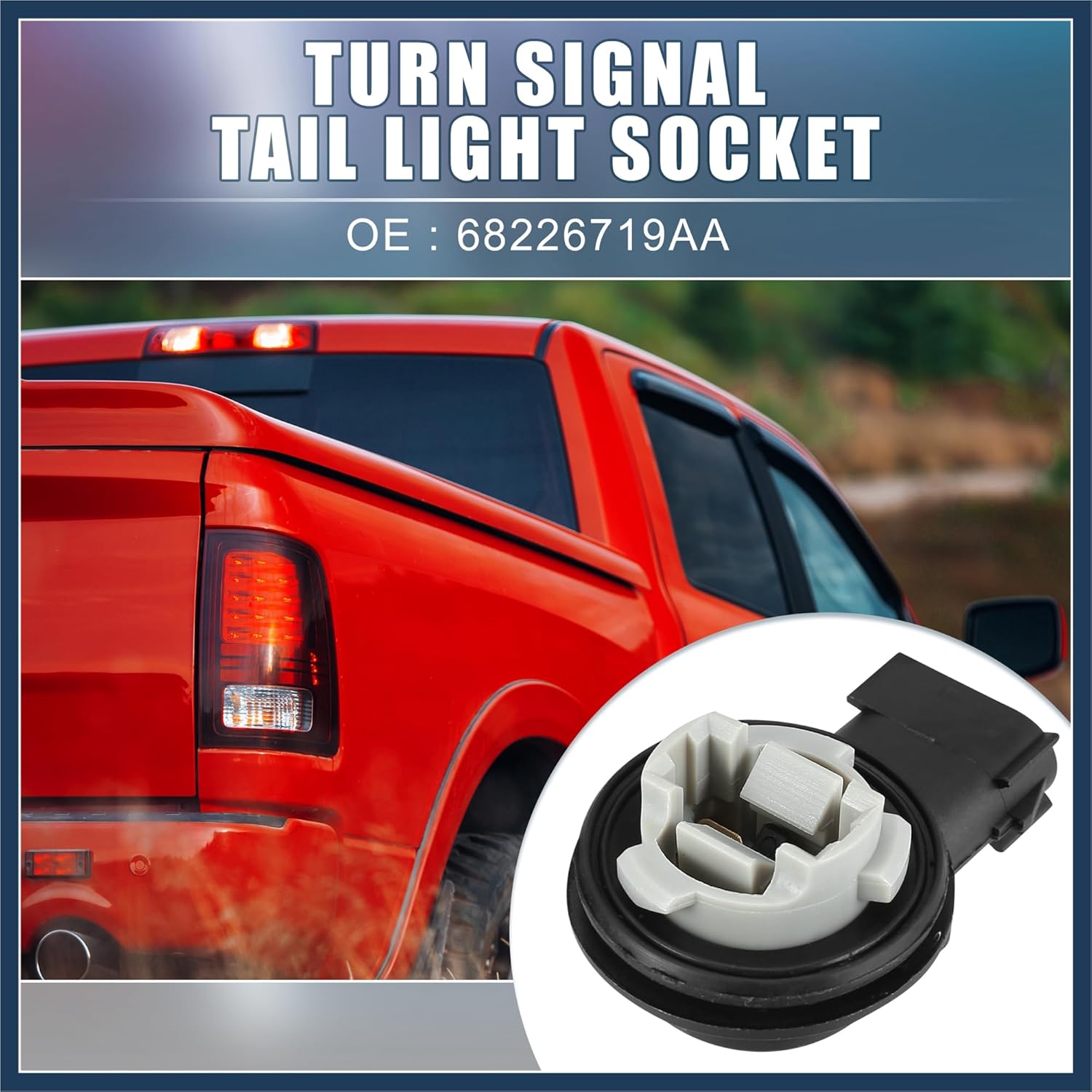 Turn Signal Tail Light Socket 68226719AA Tail Lamp Plug Connectors Holder for Dodge for Ram 1500 2009-2020 for Dodge for Ram 2500 3500 2010-2020 (Set
