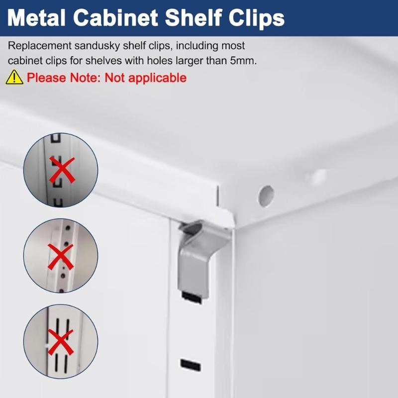 Heavy Duty Shelf Clip Set of 10 Steel Corrosion Resistant for Fixing Wobbly Shelves In Adjustable Racking Systems