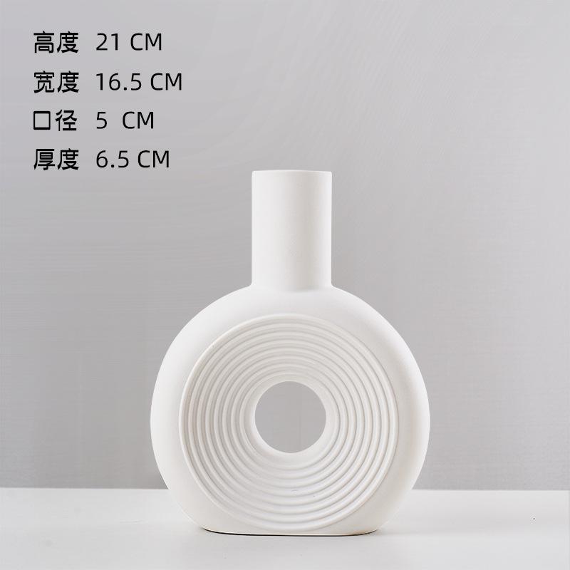 Modern Nordic Donut Flower Pot Home Decoration Accessories Floral Small Ceramic Vase