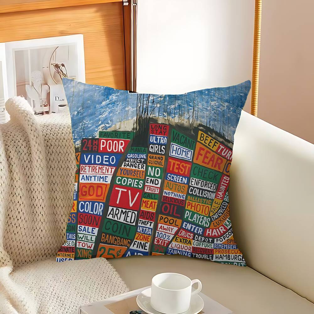Hot Rock Music Band R-Radiohead Maple Design Cushion Cover Happy Autumn Harvest Decor Holiday Decorati Pillow Cover
