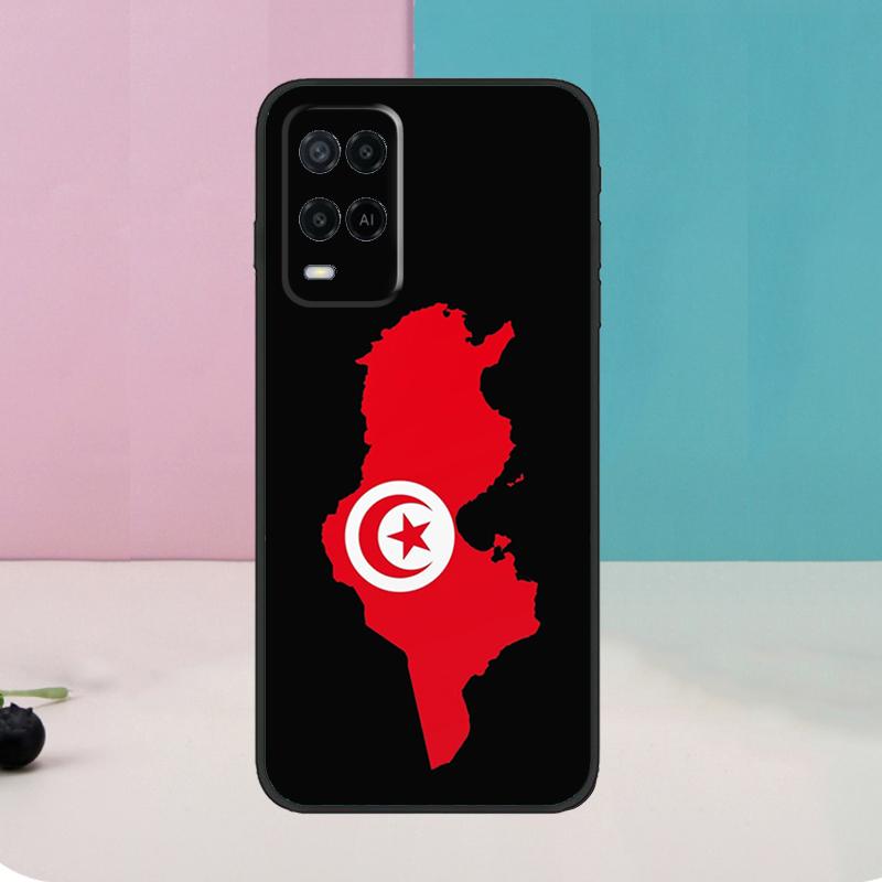 Tunisia Flag Map For OPPO A74 A94 A54 A58 A78 A98 A5 A9 A53 A15 A52 A72 A17 A57 A77 A16 A76 A96 A57S Case