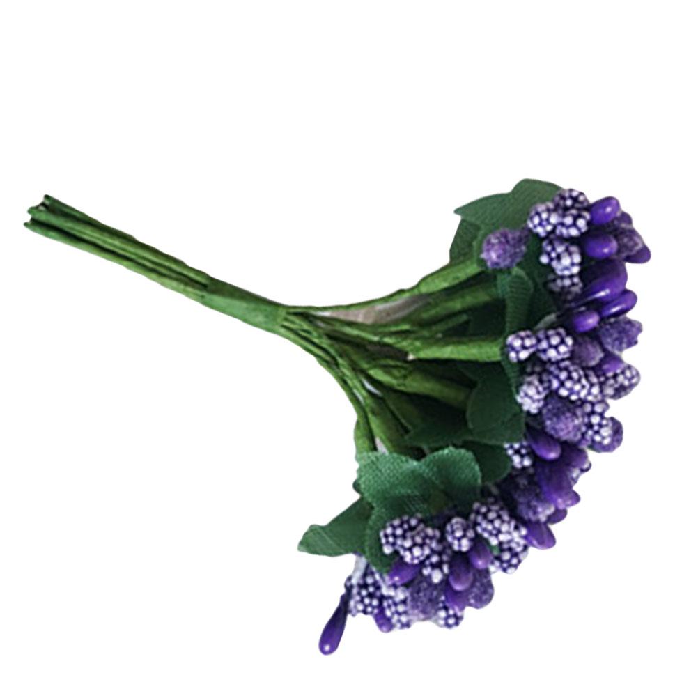 12 Pièces Baies Artificielles Mini Baies à Pépins Artificielles Violettes Décor Réaliste pour Mariage Fête Guirlande DIY Scrapbooking