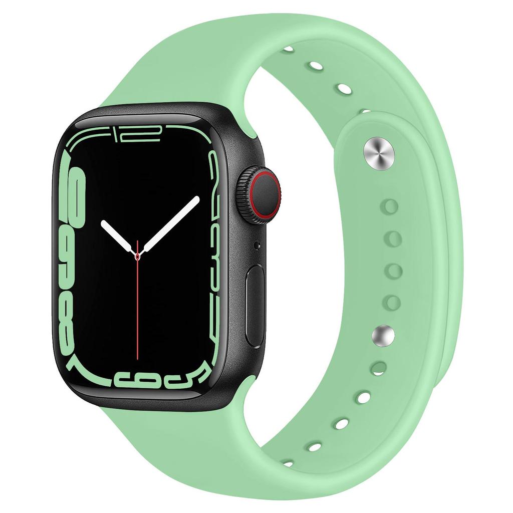 Compatible Silicone Watch Strap for Apple Watch S11 - All Series, Universal Double-Section Snap Button.