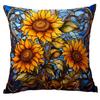 New Vintage Floral Pillowcase Creative Colored Glass Printed Home Sofa Car Cushion Pillowcase