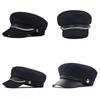 Women Solid Color Stylish Beret Cap Chain Decor Winter Spring Wear Travel Hat