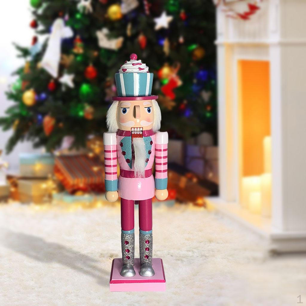 35cm Nutcracker Puppet Figure, Christmas Nutcrackers, Wooden Soldier Statue Toy, Ornament