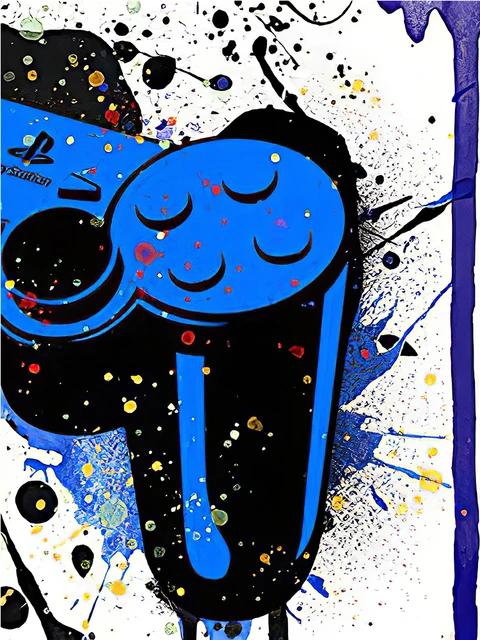 Leinwandgemälde Spiel Spielzimmer Gamepad Abstrakt Poster und Drucke Wandkunst Bilder Gamer Geschenk für Jungen Kinderzimmer Dekor