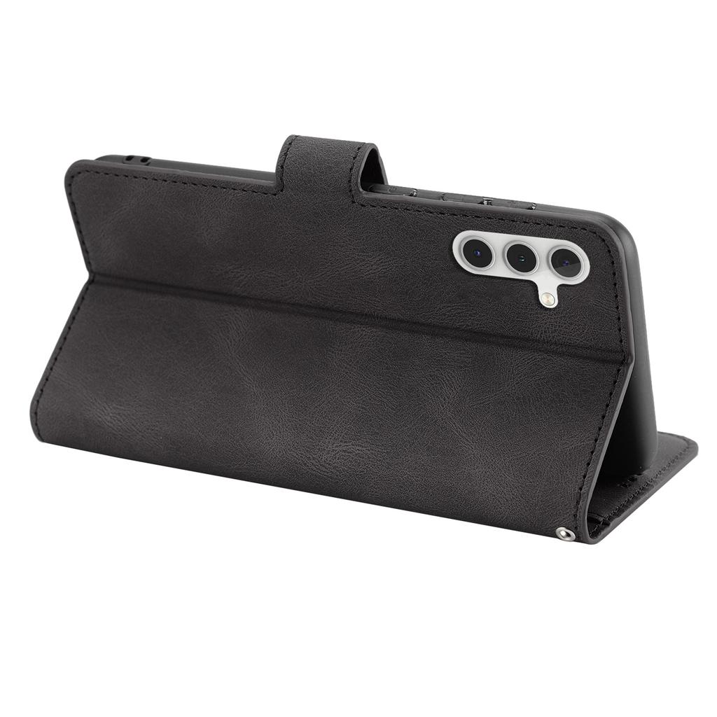 For Samsung Galaxy A24 4G (162.1 X 77.6 X 8.3mm) Drop-proof Leather Phone Case Stand Wallet Cover with Strap