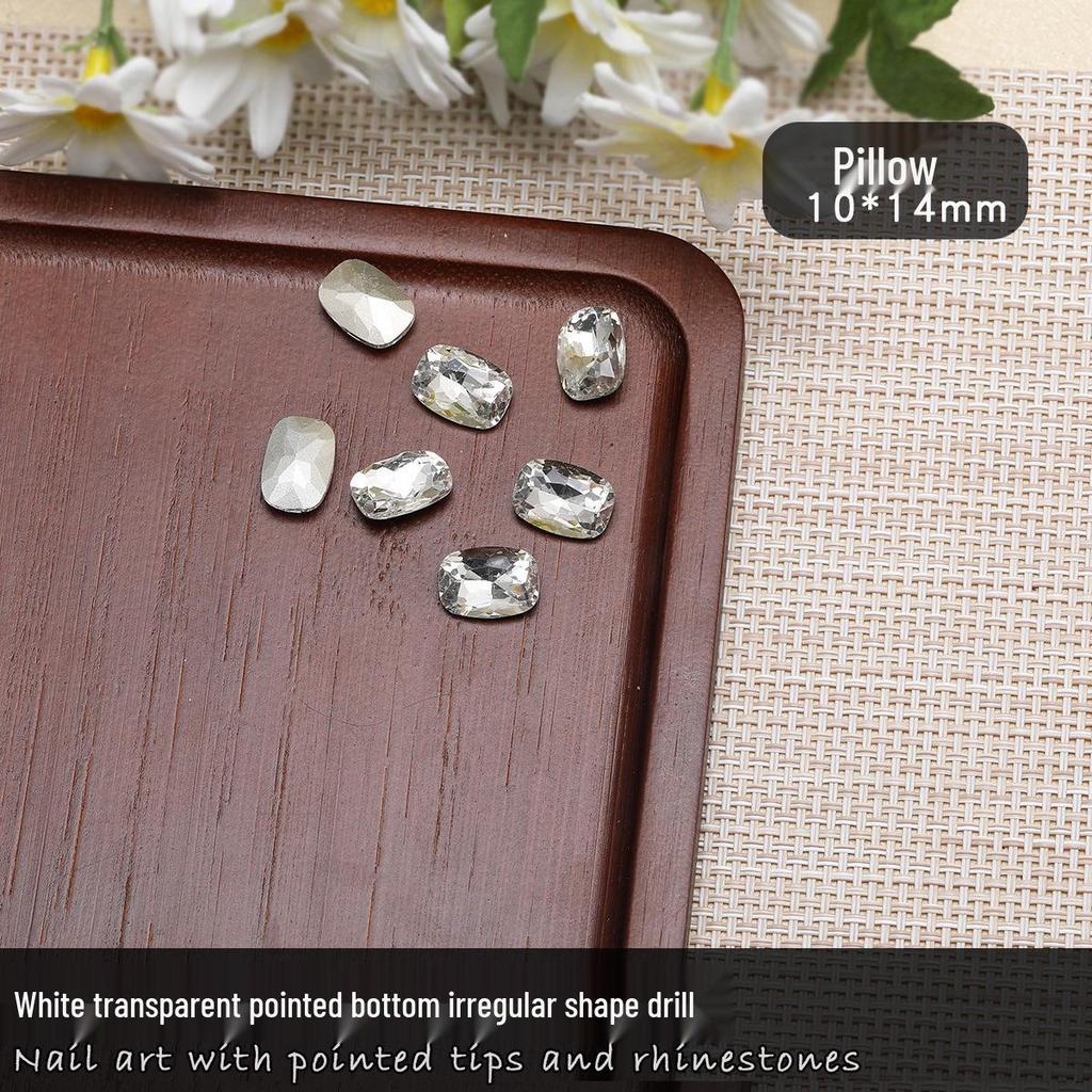 Nail Art Rhinestones: Transparent Pointed Hearts, Axe Heads, Square Rock Candy - Super Shiny Press-on Decorations