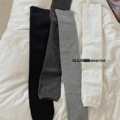 Ailu Jia Women's Plush Cotton Over-the-Knee Leg Warmers - Micro-Compression and Heel-less Design for Autumn and Winter
