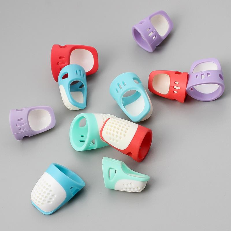 DIY semi-open finger cover thimble, cross stitch special sheath sewing thimble, silicone finger protective cover Small