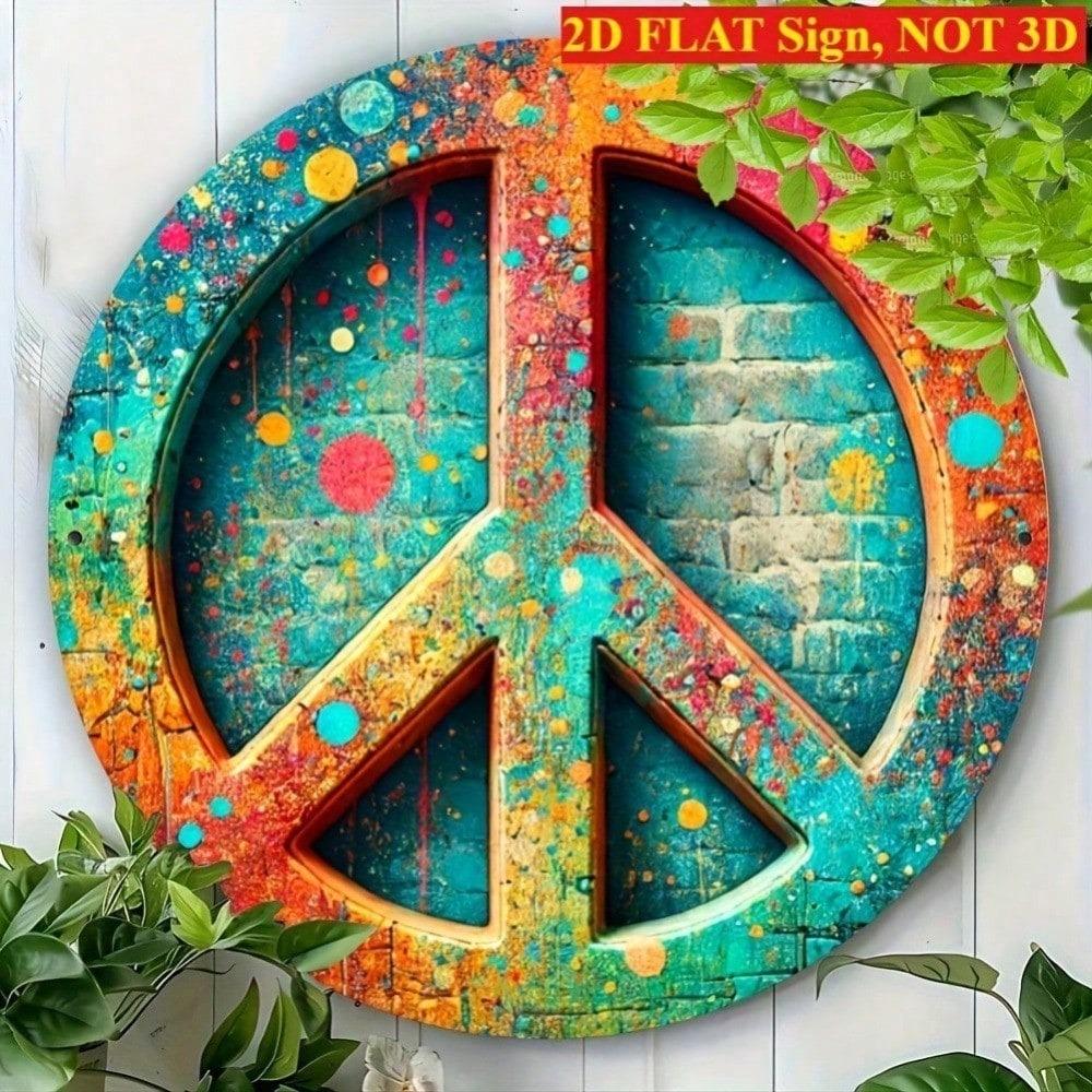 1 Stück Runde Metallblechschild Wandkunst, 8x8 Zoll Aluminium Spritzer Dekor, Abstraktes Design, Wetterfest Innen