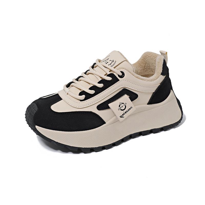 HY leather platform sneakers fleece autumn and winter new Forrest Gump dad shoes 35