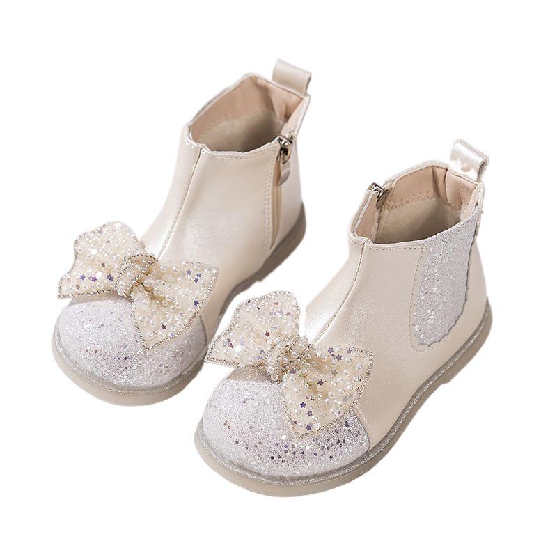 Dívčí martensky na podzim/zimu 2025 - Princeznovské kotníkové boty s fleecovou podšívkou pro miminka a děti