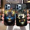 Animal Tiger Lion Phone Case For Iphone 14 13 11 12 Pro Max Mini Xs Xr X 7 8 6s Plus Se 2022 Tempered Glass Back Shell Covers