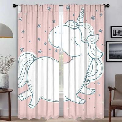 Tende Antizanzare Carine a Cartoni Animati di Unicorno per Soggiorno Tende a Rete per Camera da Letto Tende Oscuranti Divisorio Cucina Elegante