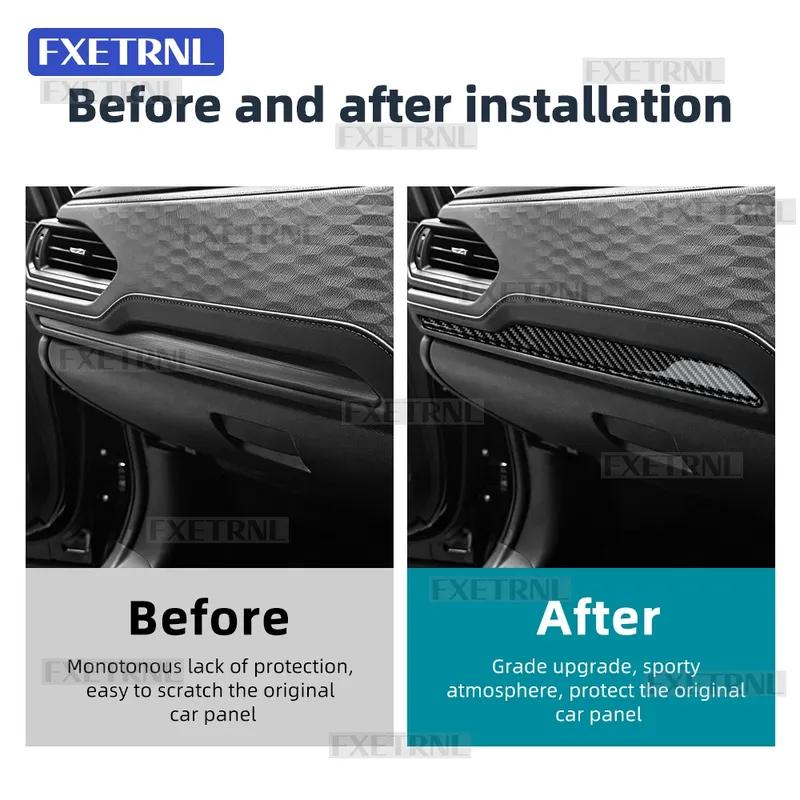 Accessories Styling Parts Passenger Dashboard Trim StripFor Subaru Forester 2025 2026 2027 Real Soft Carbon Fiber Interior Car