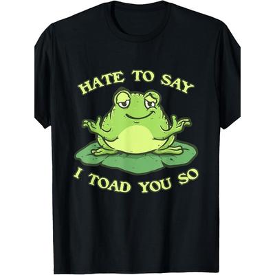 European Sizes Funny Frog Toad Animal Frog Graphic T-Shirt Vintage Style for Men Summer Short-sleeved Printed Men's T-shirt