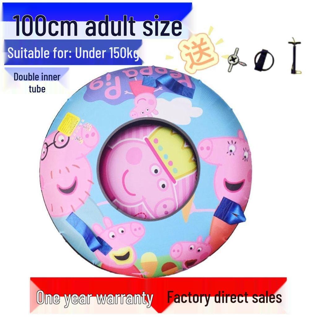 Durable Inflatable Snow Tube with Anti-Collision Features - Seven-Color for Adults and Kids