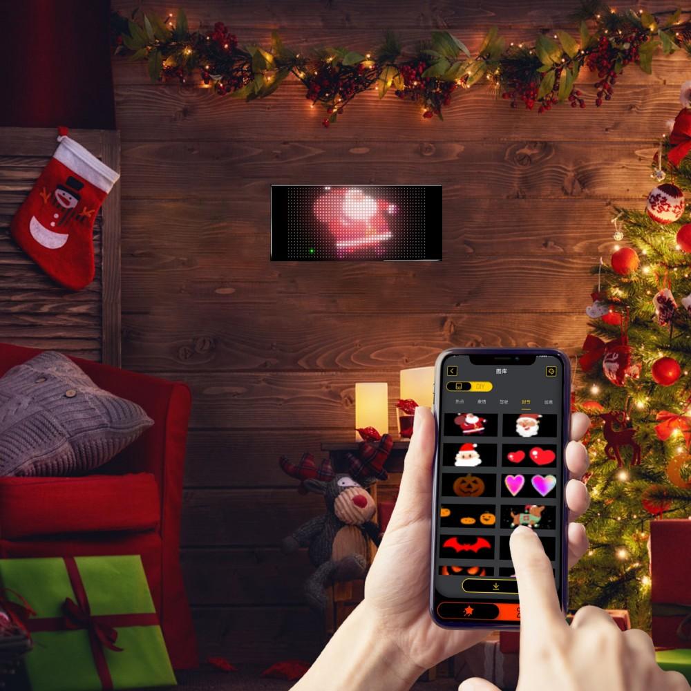 Smart LED Pixel Panel Light DIY Programmable Scrolling Screen Display Bluetooth APP Control Night Light For Windows Bars Decor