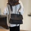 Women Mailman's Flap Bag Matte Suede Versatile Winter Large Capacity Crossbody Bag Single Shoulder Bag Shopper Totes