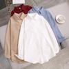 Fashionable and Chic White Blouse, Loose and Comfortable Korean-style Pure Color Shirt for Women, Suitable for Spring and Autumn.