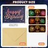 3D Light Music Birthday Card Pop Up Cake Creative Greeting Card Happy Birthday Party Gift Message Cards with Envelope for Kids