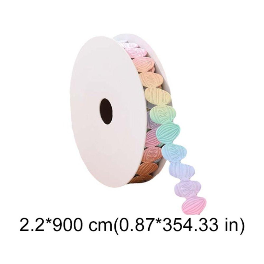 Embossed Easter Egg Ribbon Roll Colorful Cartoon Egg Shape Gift Packaging Tie DIY Party Decorations Ribbons Handwork