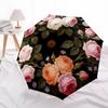 1pc Roses and Dandelions Circular Arrangement Umbrella with Plastic Handle,Suitable for All Seasons Home Travel Outdoor UmbrellaDD1829
