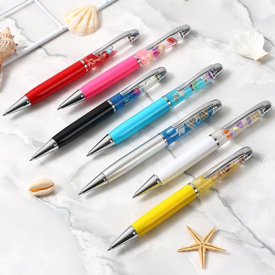 Ballpoint Pen 1.0mm Smooth Black Ink Pen Ergonomic Grip Unique Floating Liquid Desk Pen Relaxing Stress