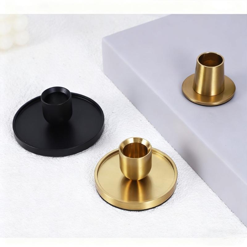 Contemporary Candlestick Holders Stands Set Of 3 Metal Decorative For Dining Table