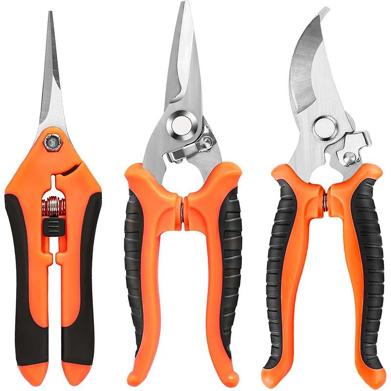 3PCS Garden Pruning Shears Set Stainless Steel Garden Shears Gardening Shears Gardening Garden Scissors For Pruning Shears Tools