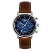 Bauhaus Chronograph Leather Strap Blue Dial Solar 20863 Women's Watch