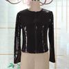 Chic Shiny Sequins Casual Jacket Women Fashion Sparkly Glitter Short Coats Slim Fit Long Sleeves Open Front Cardigan Outwear
