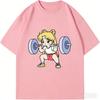 2026 New Sailor Moon Lifting Iron Fitness Men's and Women's T-Shirt Cotton Parent-Child Summer Cute Sweet Fun Short Sleeves