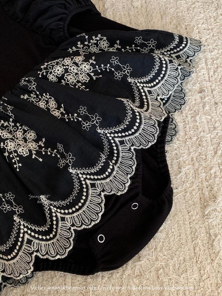 Frühling 2026 Hepburn-Stil Baby-Mädchen Stramplerkleid – Stilvoller Bestickter Prinzessinnen-Body