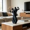 Yousheng 3D Printing Art Ornament, Matte Black Dancing Couple Model, Abstract Tango Dance Statue, with Stable Base Figurine for Home