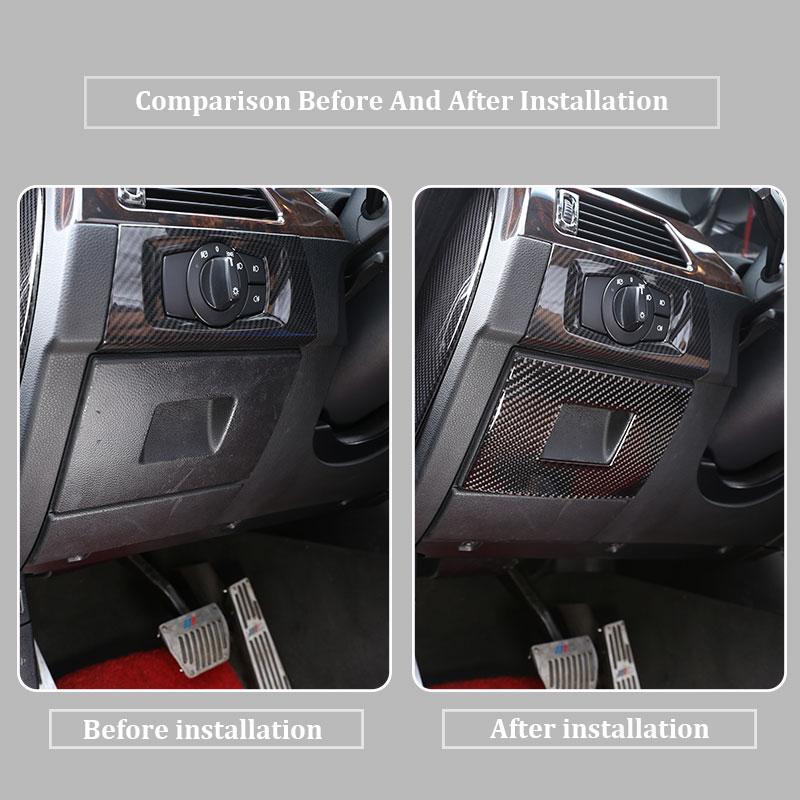 For BMW Old 3 Series E90 2005-2012 Headlight Lower Panel Stickers Decorative Stickers Real Carbon Fiber (Soft) Car