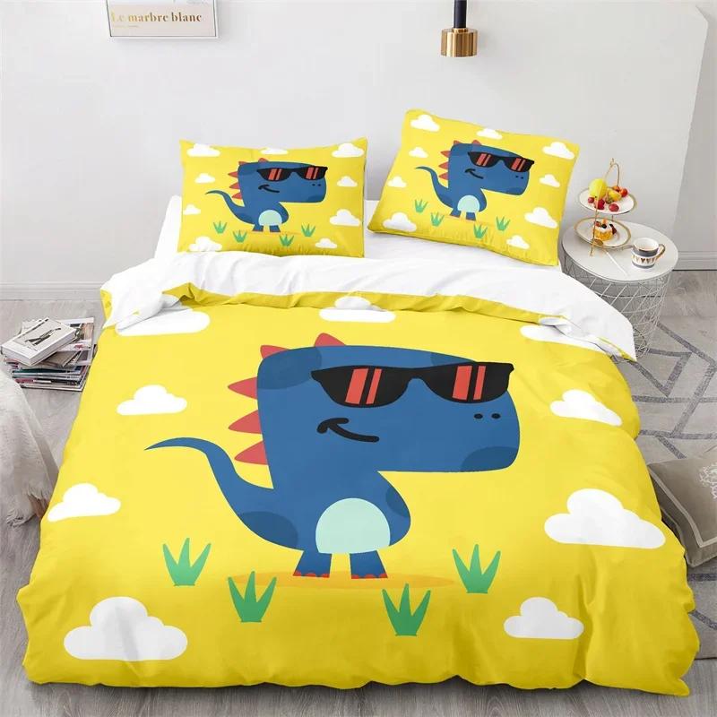 Comforter Cartoon Dinosaur Cute Animal Bedding Set Twin For Kids Boys Girls Decor Microfiber Comforter
