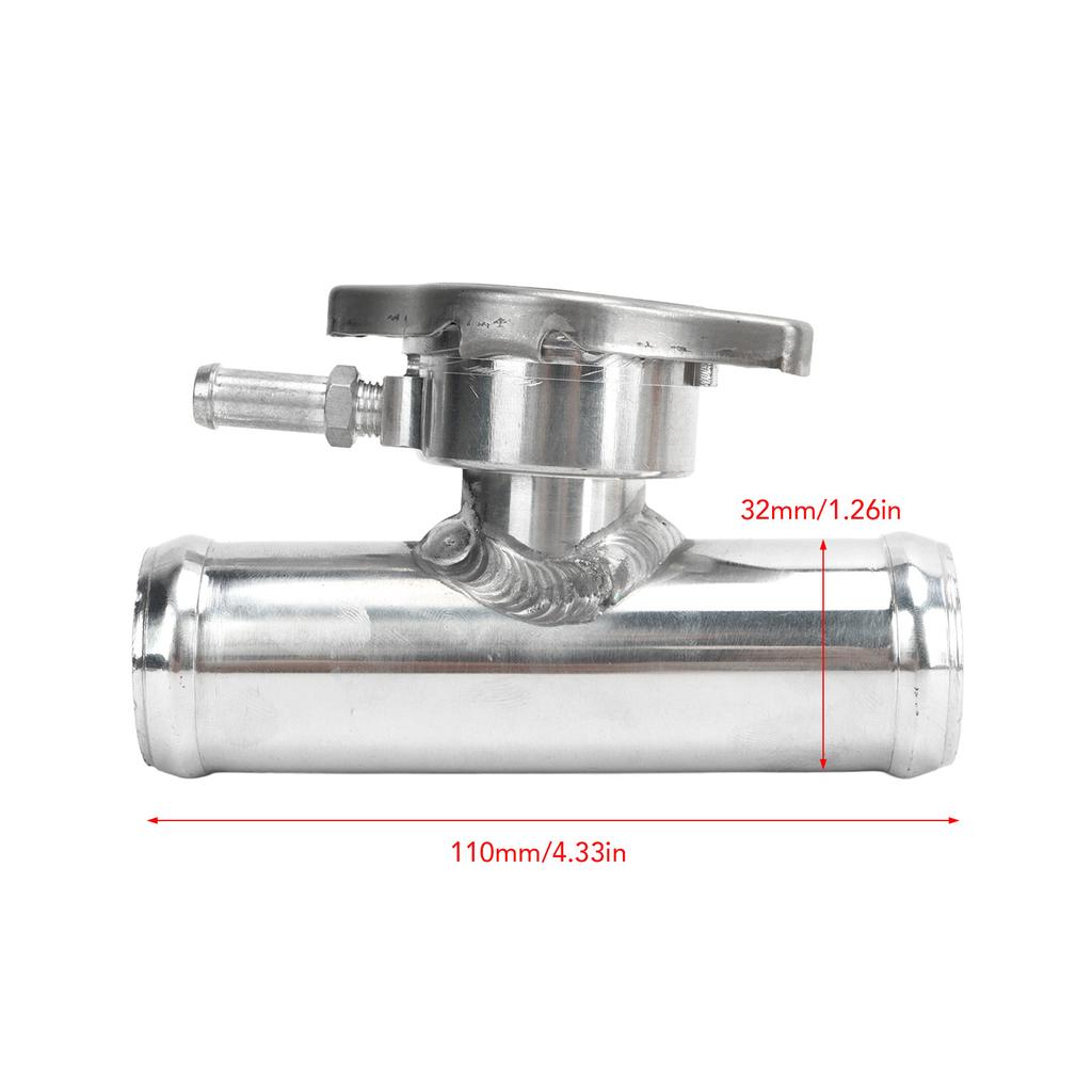 Kylvätskepåfyllningshals Effektiv 32mm Polerad 1‑1/4in OD Rostfri T6061 Aluminium Kylarslang Påfyllningshals för Bilar