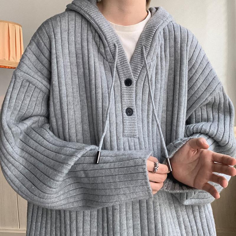 Hooded Sweater, Men's Autumn and Winter Ins, Gentle Wind, Soft and Waxy Short Jacket, Loose and Lazy Warm Knit