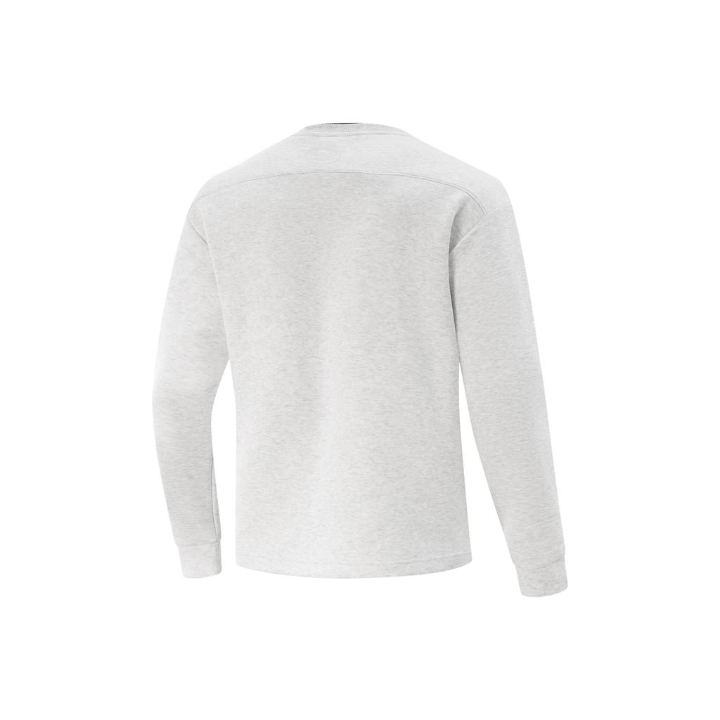 Li Ning Wade Series Loose Letter Print Crew Neck Pullover Comfortable Versatile Casual Simple Sweatshirt Men sweatshirt AWDV037-5