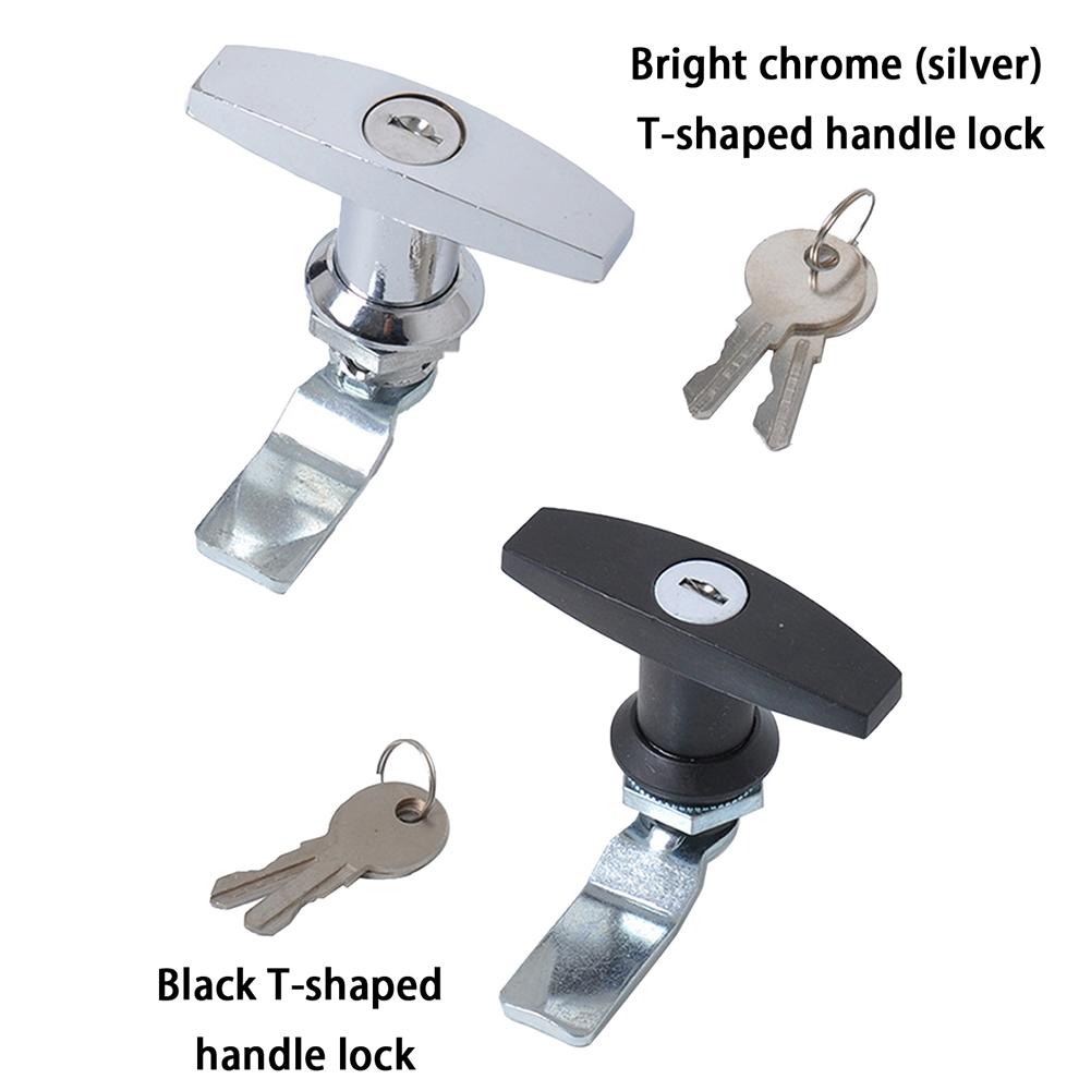 Universal RV T-Handle Door Lock with 2 Key Camper Door Latch Cap Lock Truck Cap Topper Camper Shell Locking for RV Caravan Truck