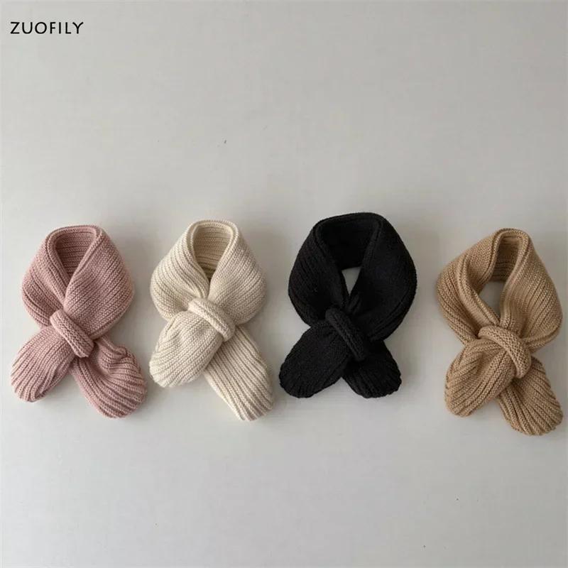 Miękki Dzianinowy Szalik Dziecięcy Zimowy Ciepły Niemowlę Maluch Ocieplacz Szyi Modny Dziecięcy Dziewczęcy Chłopięcy Szaliki Śliniak Dziecięcy Jednokolorowa Apaszka