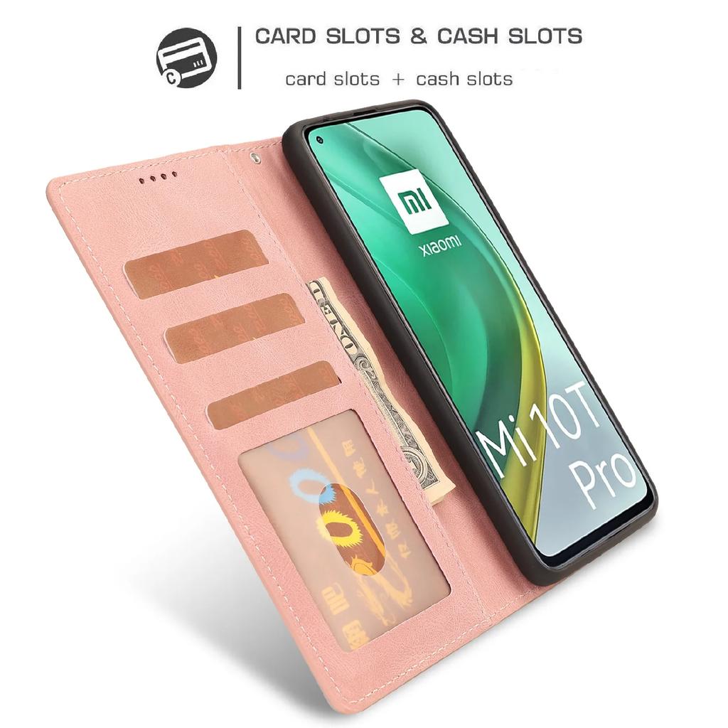 Leather Phone Case for Xiaomi Mi Redmi Note 13 12 11 12C A3 13C 12T 13R K70E Pro + POCO C61 M6 X6 X5 with Card Holder Cover